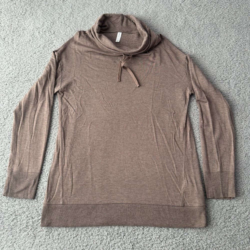 NEW Gap Body Sweater Womens Medium Brown Cosy‎ Fleece Sweatshirt Cowl Neck Soft